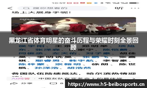 黑龙江省体育明星的奋斗历程与荣耀时刻全景回顾